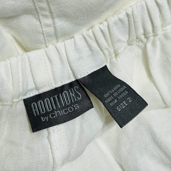 Chico’s Additions 100% Linen High Rise Wide Leg Pants - Picture 3 of 9